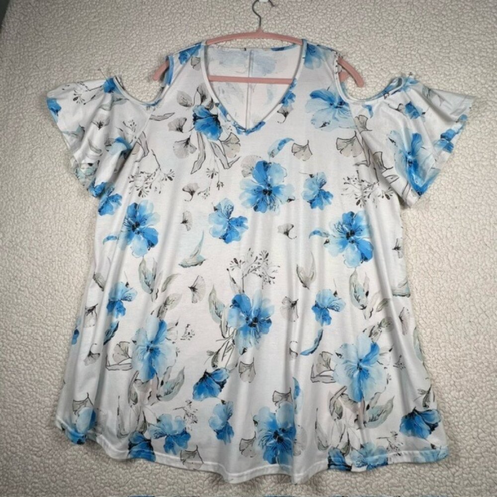 No Brand Label Womens Cold Shoulder Swing Tunic/Dress, Size XXL